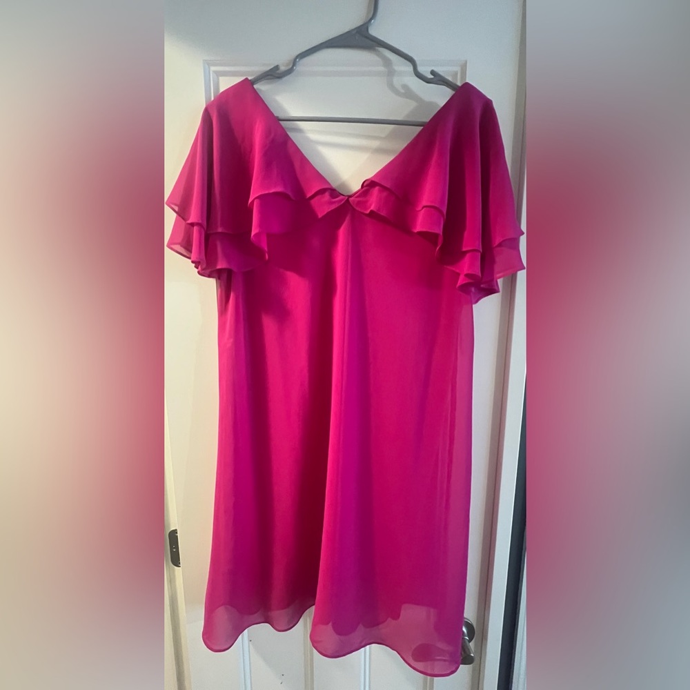 Adrianna Papell Pink Midi Dress